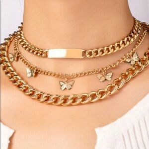 Chunky chain layered necklace